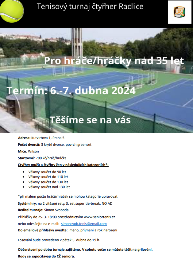 TURNAJ SENIORŮ ČTS 6.-7.4.2024